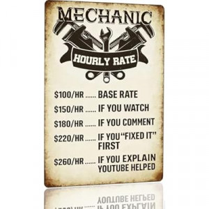 Vintage Garage Sign for Men – Funny Metal Tin Sign , Classic Car Garage Decor & Man Cave Wall…