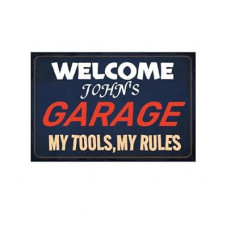 Custom vintage metal tin plaque with customizable lettering, patterns, and logos - 12x8 inches, suitable for wa…