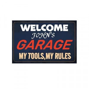 Custom vintage metal tin plaque with customizable lettering, patterns, and logos - 12x8 inches, suitable for wa…