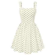 Belle Poque Vintage Polka Dot Dress for Women 2026 Summer Mini Dresses Square Neck A Line Sleevel…