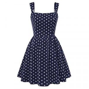 Belle Poque Vintage Polka Dot Dress for Women 2026 Summer Mini Dresses Square Neck A Line Sleevel…