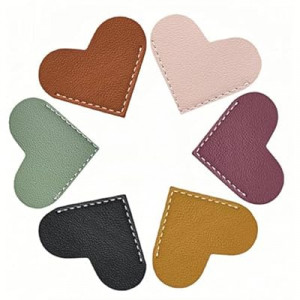 Leather Heart Bookmarks - OOEOO 6 Pieces Cute Corner Page Book Marks Gifts for Reading Women Teachers…