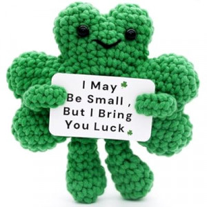 BesGlin Positive Shamrock Crochet St. Patrick's Day Gifts for Him Her Boyfriend Girlfriend, to My Love Bir…