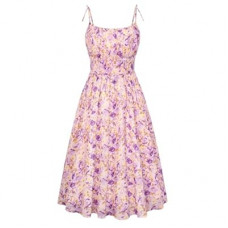Belle Poque Floral Dress for Women Spaghetti Strap Midi Sundress 2026 Summer Spring Casual Dresses with…