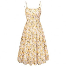 Belle Poque Floral Dress for Women Spaghetti Strap Midi Sundress 2026 Summer Spring Casual Dresses with…