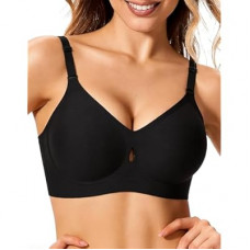 Jelly Wireless Bras for Women Sexy Comfortable Bra Bralettes V Neck No Underwire Bras Push Up Everyday S…