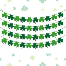 Oeyliz St Patricks Day Decorations 4PCS Felt Shamrock Garland Banner NO DIY Shamrock Clover Garland B…