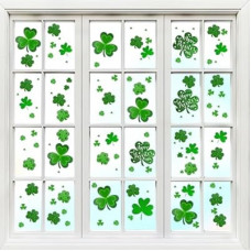 Oeyliz St. Patrick's Day Window Clings Large Shamrock 108PCS Window Decals Stickers 8 Sheets fo…