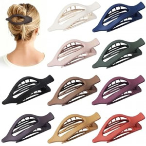 Sisiaipu 10 Pcs Flat Hair Clips for Women French Concord Claw Clips for Thick and Thin Hair Claw Clips D…