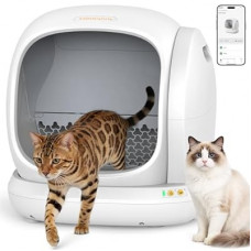 Meowant Self Cleaning Cat Litter Box - Open-Top Automatic Litter Box with APP, 0 Risk of Stuck Cats, Safer Aut…