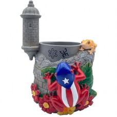 JULYSVE Puerto Rico Souvenirs, Coqui Pencil Holder, Boricua Themed Pen Holder with Taíno Symbols, At…
