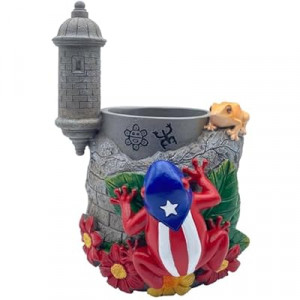 JULYSVE Puerto Rico Souvenirs, Coqui Pencil Holder, Boricua Themed Pen Holder with Taíno Symbols, At…