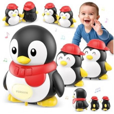 Baby Toys 6-12 Months Musical Dancing Talking Penguin Tummy Time Toys Set Mama and Babys, Lig…
