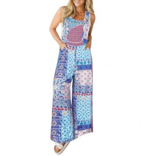 LOOKBOHO Overalls for Women Buckle Up Wide Leg Boho Jumpsuits Adjustable Straps Loose Baggy Cas…