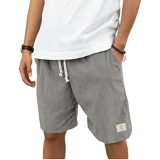 Hardaddy Mens Corduroy Shorts Elastic Waist Drawstring Casual Summer Beach Lounge Short