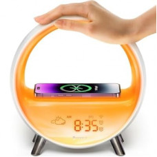 Dekala 5G Arches Gradual Sunrise Alarm Clock with Wireless Charging Loud Alarm Clock for Heavy Sleepe…