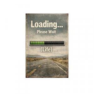 Loading Please Wait Life Metal Tin Sign, 8x12 Inch, Vintage Retro Road Sign, Funny Life Progress Bar Art D…