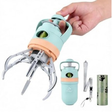 DegoCython Dog Poop Scooper with Built-in Bag Dispenser, 6-Claw Design for Strong Grip, One-Hand Operati…