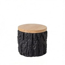 Black Tree Stump Pet Memorial Urn for Small-Medium Pets, Portland Cement Build, Sealed Wooden Lid…