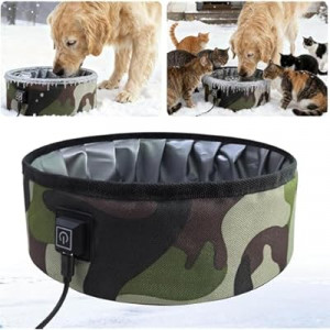 3L Heated Water Bowl for Pets -USB Powered, Foldable, Waterproof for Dogs, Cats, Squirrels, Rabbits, Chick…