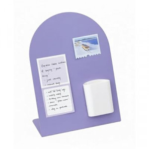 Magnetic Desk Board with Built-in Pen Holder, Cute Magnetic Accents Included, Stable Base & Rounded E…