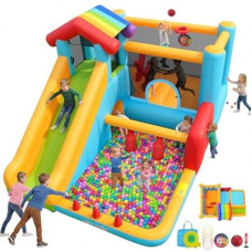 AKEYDIY Bounce House, Inflatable Bounce House for Kids 3-10, Obstacle Bouncy House with Slide, Trampoli…