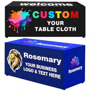 Custom Table Cloth with Business Logo Text, Custom Tablecloth, Personalized Table Cloth for Busine…