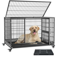Gardner Pet 43 inch Stackable Heavy Duty Dog Crate,Indestructible Escape-Proof Dog Kennel for Mediu…