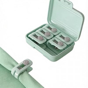 Needle-Free Quilt Clips, 180° Opening Duvet Fasteners with Storage Case, Heavy-Duty Bedding…