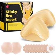 DesirTop Double Sided Sticky Bra Push Up, Invisible Bra Pad Inserts for Large Breasts, Adhesive Bra for Biki…