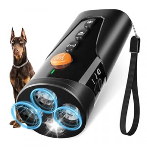 URCHIN Dog Bark Deterrent Device, 3X Ultrasonic Anti Barking Device 6 Modes Dog Trainer Rechargeable &…