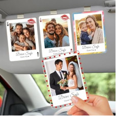 CHENGXINXINXI Custom acrylic car sun visor photo holder with personalized text and photos. A sty…