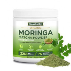 MossYeathy Moringa Powder Organic with Matcha, Green Teas & Resveratrol, 8 OZ Superfood Energy…
